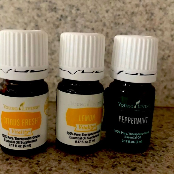 New Sealed Young Living CITRUS FRESH, peppermint, & Lemon 5ml Essential Oils.